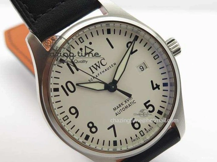 MIROTIME 0310 Mark XVIII IW327002 SS Mk Maker Best Edition White Dial On Black Leather Strap A SunProtective 7298